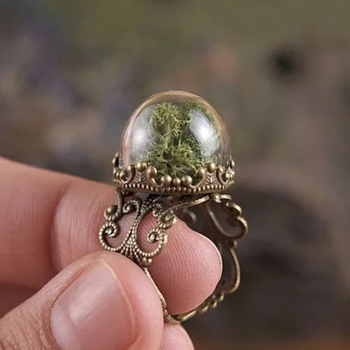 Nature moss dome ring