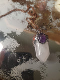 Mystic quartz and amethyst moon fusion necklace