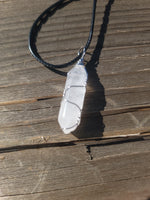 Wire wrapped quartz double point necklace