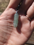 Wire-Wrapped Prehnite Double Point Necklace