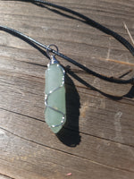 Wire-Wrapped Prehnite Double Point Necklace