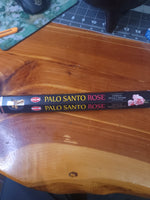 Palo santo and rose incense