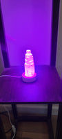 Selenite Tower with Color Changing Light