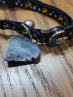 Druzy heart cat collar