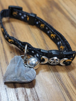 Druzy heart triple moon cat collar