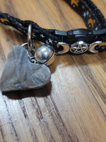 Druzy heart triple moon cat collar