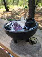 Medium amethyst cauldron candle