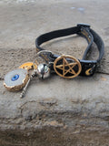 Evil eye pentagram black cat collar