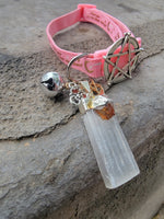 Citrine and selenite protection cat collar