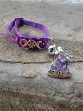 Amethyst triple moon protection cat collar