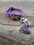 Amethyst triple moon protection cat collar