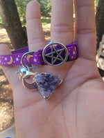 Amethyst pentacle cat collar