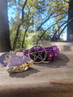 Amethyst pentacle cat collar