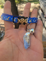 Blue kyanite cat collar