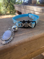 Blue lace agate cat collar