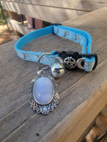 Blue lace agate cat collar