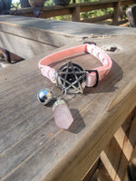 Pink rose quartz cat collar