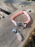 Pink rose quartz cat collar