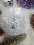 Silver Quartz Circle Necklace