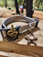 Celestial Serpent Rose Quartz Dog Collar ( M-L)