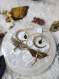 Moth earrings gold