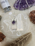 Silver Selenite with Amethyst Necklace