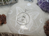 Silver Quartz Point Triangle Necklace