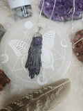 Black Kyanite with Amethyst Necklace