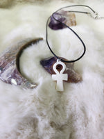 Bone ankh necklace