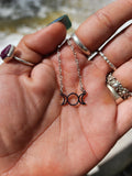 Triple moon necklace