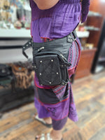 Pentacle black leather satchel
