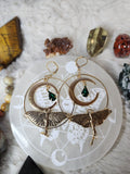 Moth earrings gold