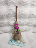 Pink flower altar broom