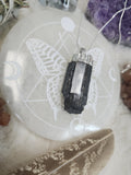 Silver Black Tourmaline with Selenite Necklace