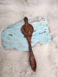Carved wooden goddess spoon