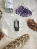 Silver Black Tourmaline with Selenite Necklace