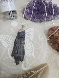 Black Kyanite with Amethyst Necklace
