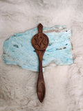 Carved wooden goddess spoon