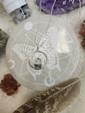 Silver Quartz Circle Necklace