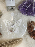 Silver Quartz Circle Necklace