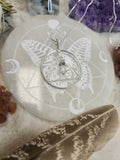 Silver Quartz Point Triangle Necklace