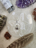 Silver Quartz Circle Necklace
