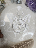 Silver Quartz Point Triangle Necklace