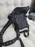 Pentacle black leather satchel