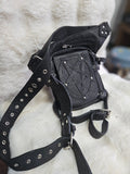 Pentacle black leather satchel