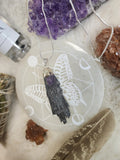 Black Kyanite with Amethyst Necklace
