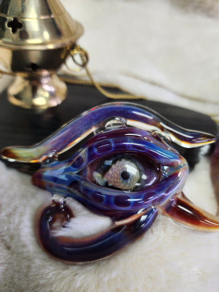 Eye of ra glass blown necklace