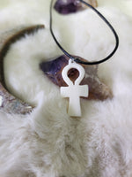 Bone ankh necklace