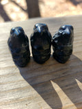 Obsidian crow skull