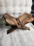 Earth goddess carved wooden book stand